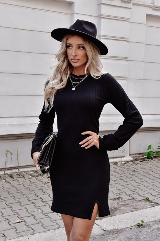 Sukienka dzianinowa DALIA czarna - XANA