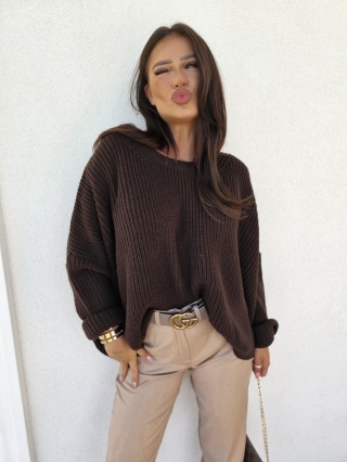 Sweter CLASSIC oversize czekoladowy By Me