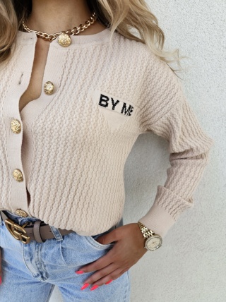 Sweter z kaszmirem GLOSSY beżowy By me