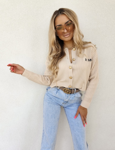 Sweter z kaszmirem GLOSSY beżowy By me