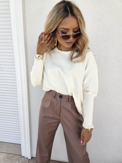 Sweter z kaszmirem PARIS ecru By Me