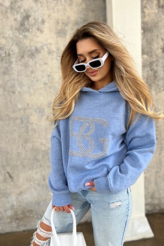 Bluza DIAMOND niebieski jeans BG couture