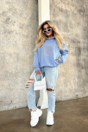 Sweatshirt DIAMOND blue jeans BG couture