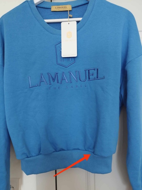 Bluza LAMANUEL szafir La Manuel wada fabryczna (OPIS)