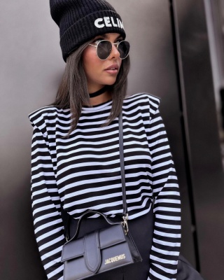 Bluzka z poduszkami w paski La Milla