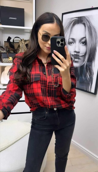 Koszula flanelowa w kratkę czerwona La Milla