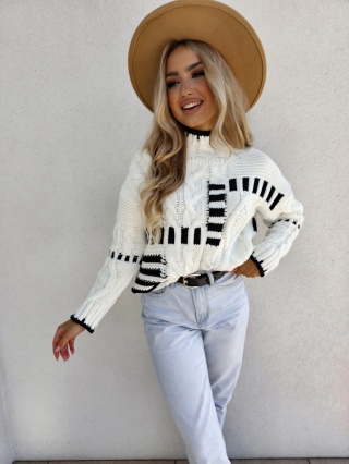 Sweter BRAID ecru By Me