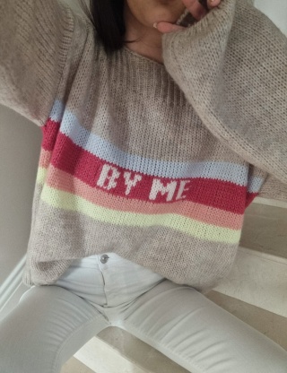Sweter RAINBOW beżowy By Me