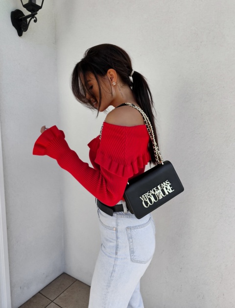 Sweter z kaszmirem ROZENEK – czerwony By Me