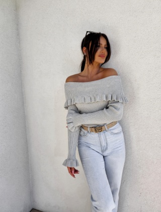 Sweter z kaszmirem ROZENEK – szary By Me