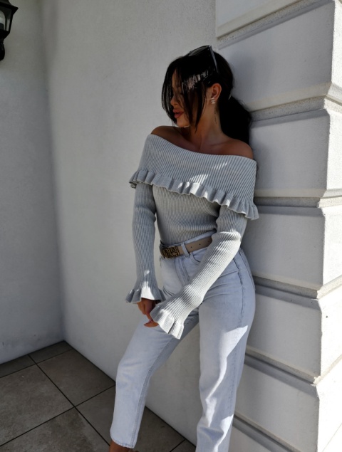 Sweter z kaszmirem ROZENEK – szary By Me