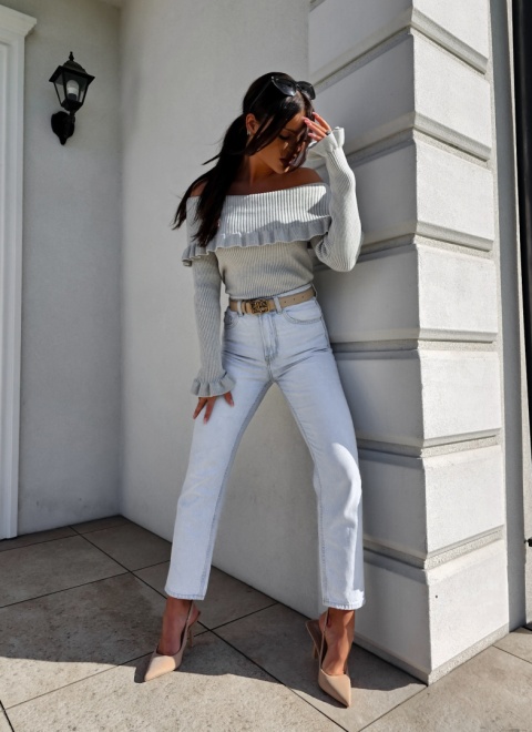 Sweter z kaszmirem ROZENEK – szary By Me