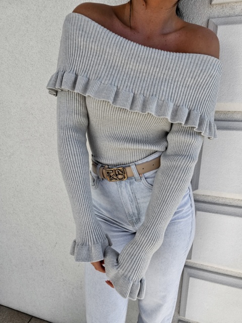 Sweter z kaszmirem ROZENEK – szary By Me