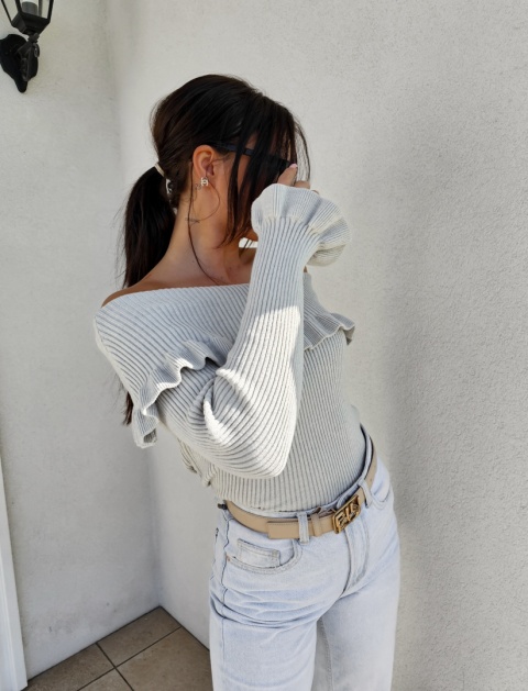 Sweter z kaszmirem ROZENEK – szary By Me