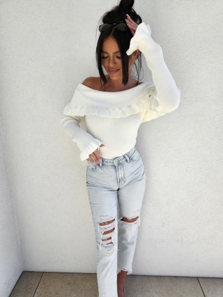 Sweter z kaszmirem ROZENEK – ecru By Me