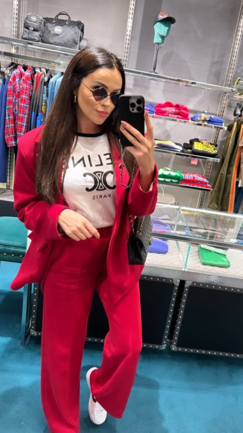 Garnitur dresowy marynarka i spodnie FANCY bordo La Milla