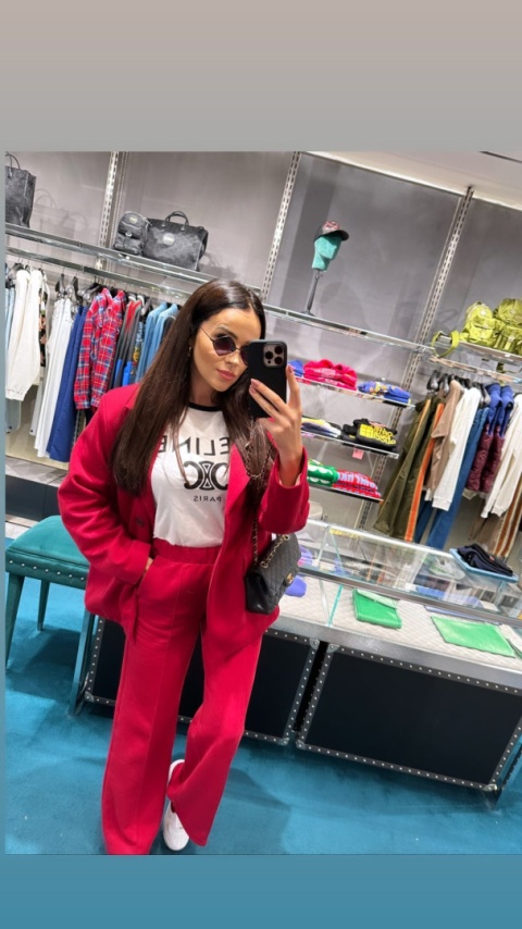 Garnitur dresowy marynarka i spodnie FANCY bordo La Milla