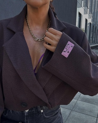 Krótka marynarka oversize lila La Milla