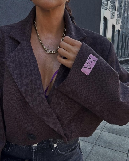 Krótka marynarka oversize lila La Milla