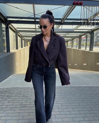 Krótka marynarka oversize lila La Milla