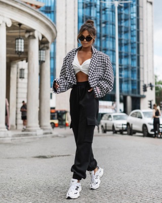 Marynarka w pepitkę STYLE short La Milla