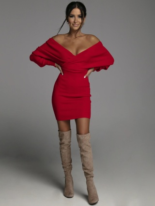 Sukienka dzianinowa NOEL czerwona