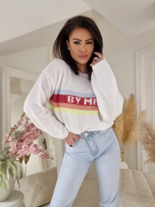 Sweter RAINBOW ecru By Me