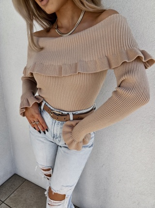 Sweter z kaszmirem ROZENEK – ciemny beż By Me