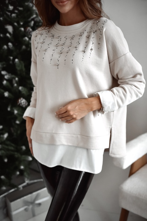 Bluza z koszulą SILVER DROPS jasny beż Xana