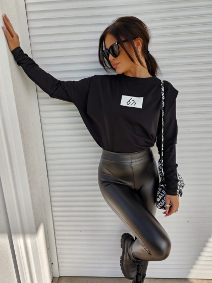 Bluzka typu longsleeve MODIVO czarna By Me