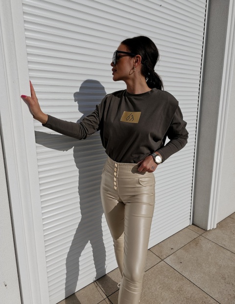 Bluzka typu longsleeve MODIVO khaki By Me