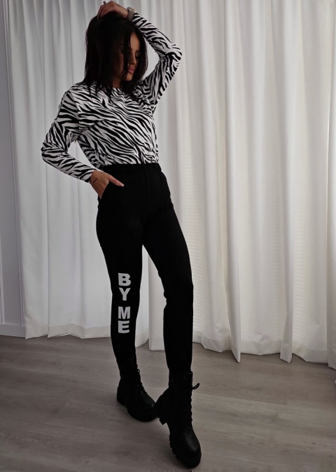 Bluzka typu longsleeve MODIVO zebra By Me