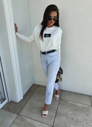 Bluzka typu longsleeve MODIVO ecru By Me