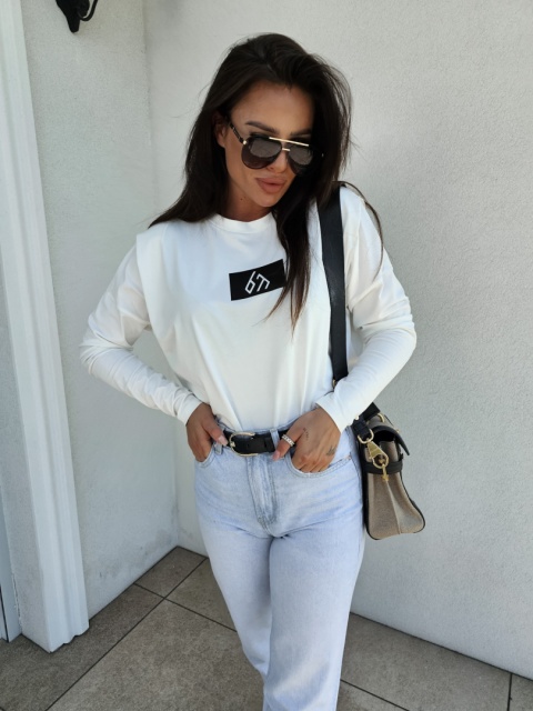 Bluzka typu longsleeve MODIVO ecru By Me