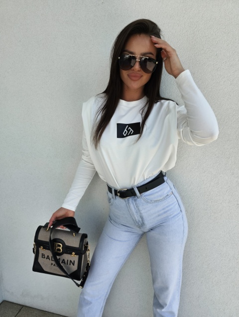 Bluzka typu longsleeve MODIVO ecru By Me