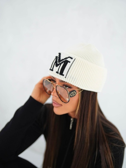 Czapka BRAND ecru La Manuel