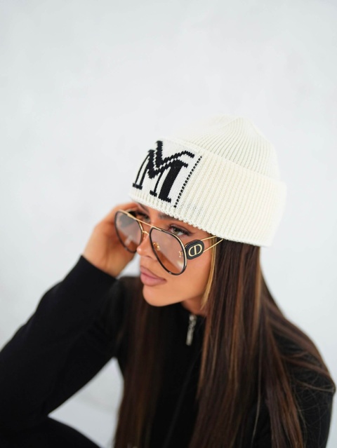 Czapka BRAND ecru La Manuel