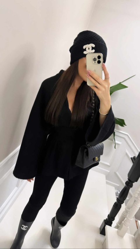 Komplet kimono z legginsami czarne La Milla