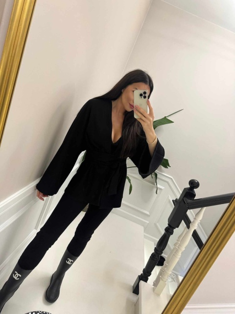 Komplet kimono z legginsami czarne La Milla