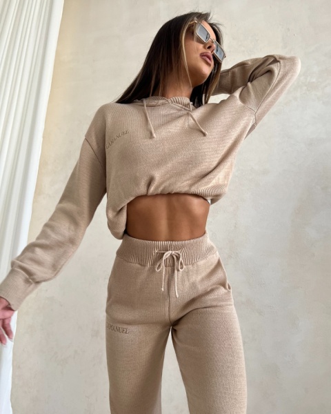 Komplet sweterkowy DAILY DOSE camel La Manuel