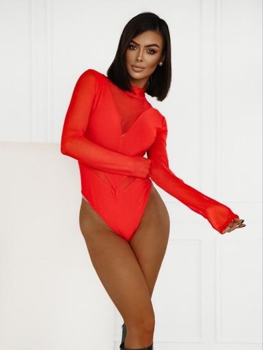 Siateczkowe body czerwone La Milla