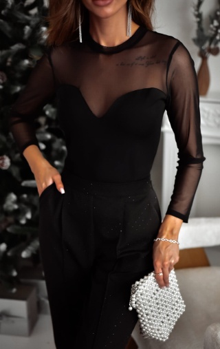 Siateczkowe body z efektownym wycięciem na plecach Xana