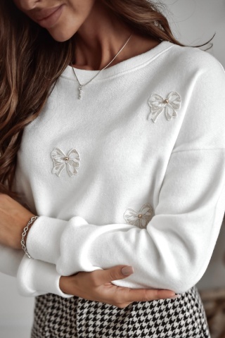 Sweter CHRISTMAS BOW ecru Xana