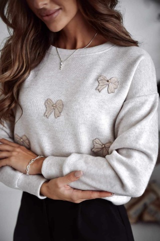 Sweter CHRISTMAS BOW beż Xana