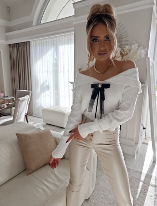 Sweter z kaszmirem SABISHA ecru