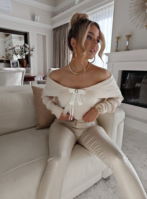 Sweter z kaszmirem SABISHA jasny beż