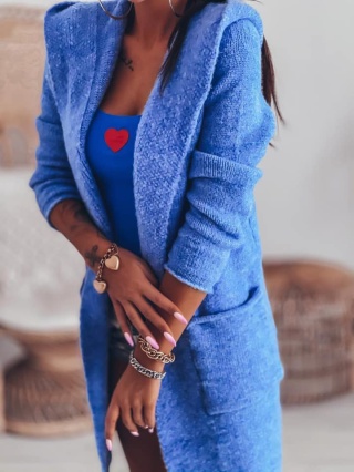Kardigan guma długi lazur - STAYHERE