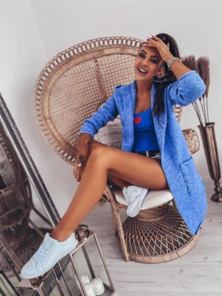 Kardigan guma długi lazur - STAYHERE