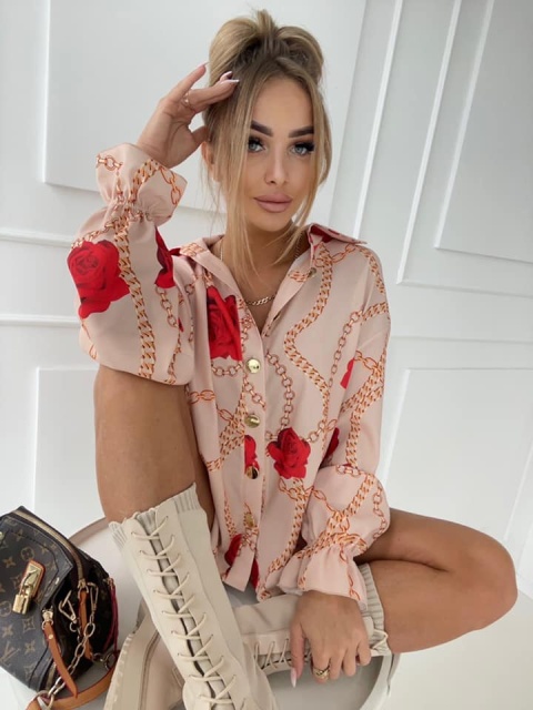 Koszula oversize ze złotymi guzikami EXCLUSIVE - AGATHA FASHION