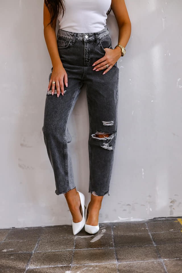 Spodnie jeansowe z dziurami DOUBLE COLOUR - ME GUSTA Spodnie jeansowe z dziurami DOUBLE COLOUR - ME GUSTA